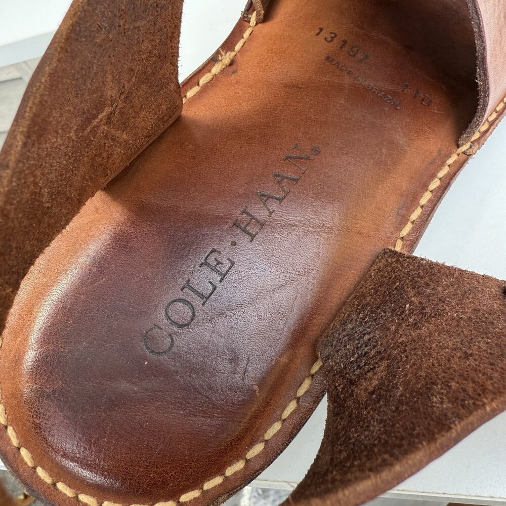 Cole Haan Mens Fishermen Sandals Brown Leather Buckle Sz 11 D - Picture 4 of 8